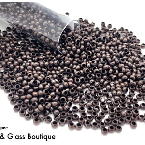 Heavy Metal Seed Bead, approximately 50 grams in 6&quot; tube, Metallic - Dark Copper, Size 8/0; Spacer Bead, Sturdy Girl Designs Shelley Nybakke