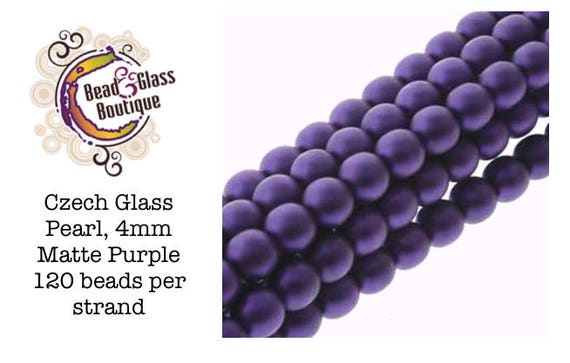 300 x Frosted Glass Round Beads 6mm Orchid
