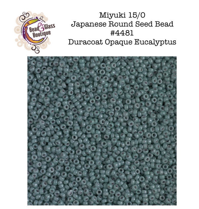 Seed Bead Japanese Round Bead CHOOSE YOUR SIZE: 110 and 150 #4481 Duracoat Opaque Eucalyptus Miyuki