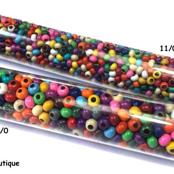 Heavy Metal Seed Bead, approximately 50 grams in 6" tube, Multi Colored Mix - CHOOSE SIZE:  11/0, 8/0, and 6/0; Bead Weaving Shelley Nybakke