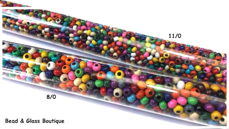 Heavy Metal Seed Bead, approximately 50 grams in 6 tube, Multi Colored Mix CHOOSE SIZE: 11/0, 8/0, and 6/0 Bead Weaving Shelley Nybakke image 1