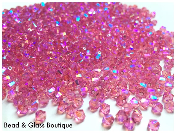 Swarovski Crystal 5328 Bicone Rose Shimmer 2X CHOOSE SiZE | Etsy