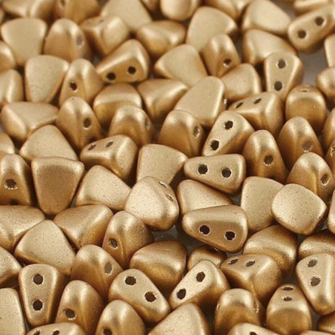 Czech Glass Nib-bit, Two Hole Bead, 6x5mm, Approximately 50 Beads, Pale ...