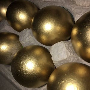 Golden Gender Reveal Gold Confetti Eggs Cascarones Baby Shower Surprise Party Wedding 1 Dozen image 4