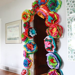 Photo Wall Tissue Pom Poms Paper Flower Wall Nursery Decoration Mexican Flowers Birthday Engagement Deco