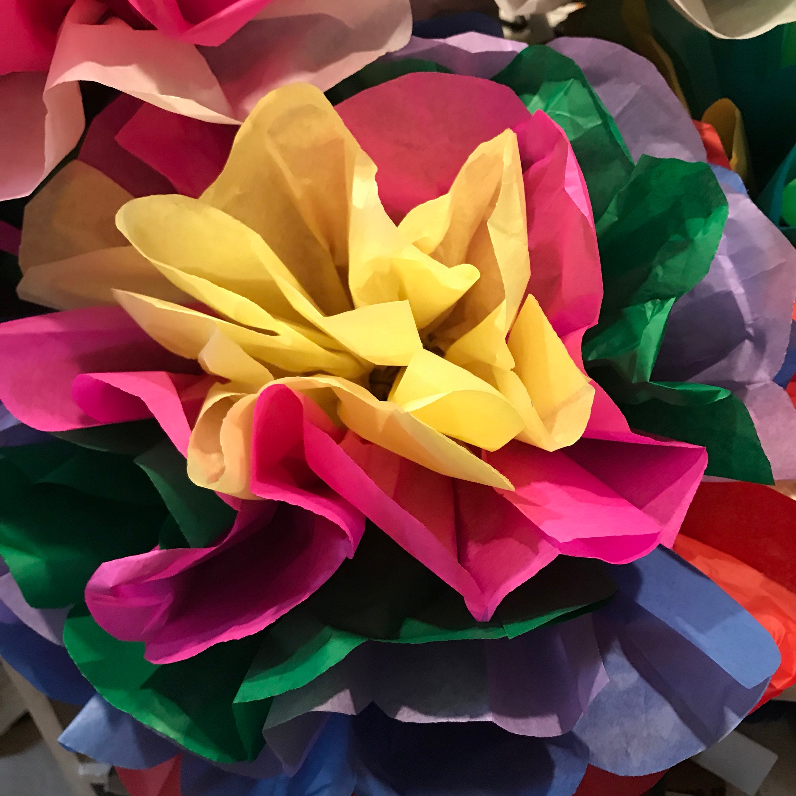 Geyee 36-Pack Mexican Fiesta Tissue Paper Flowers - 6, 8, 10 Inch Pom Poms For Party Backdrop & Decor - View #3