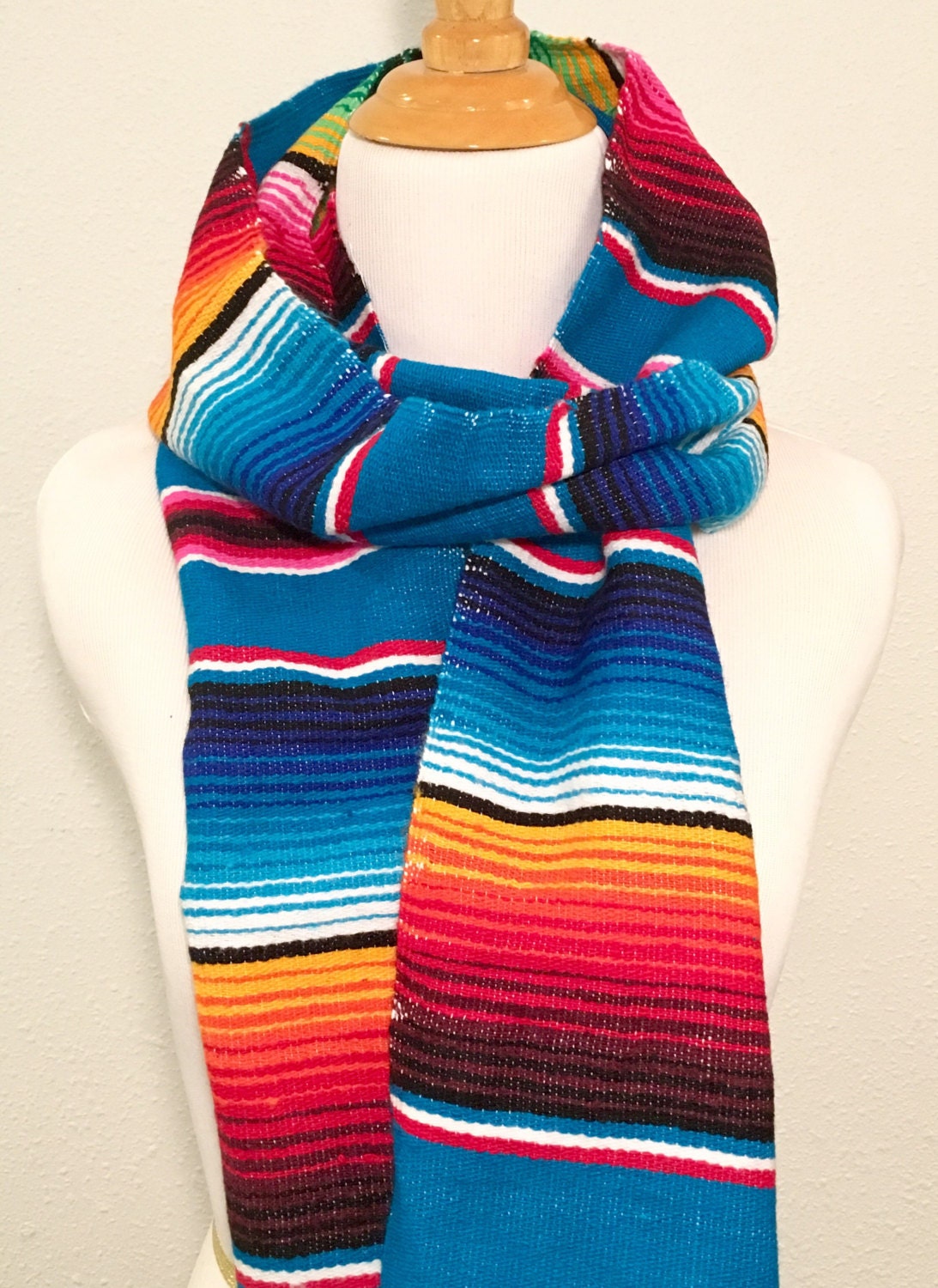 Mexican Serape Scarf Wrap Scarves Bohemian Tribal Ethnic Wrap Etsy