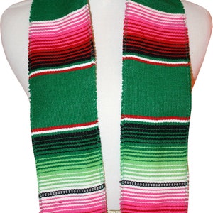 Mexican Serape Graduation Stole Sash Ethnic Scarves Scarf Green