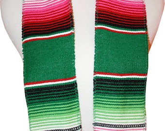 Mexican Serape Graduation Stole Sash Ethnic Scarves Scarf Green