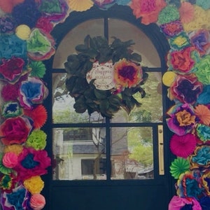 Photo Wall Tissue Pom Poms Paper Flower Wall Nursery Decoration Mexican Flowers Birthday - Set of 15