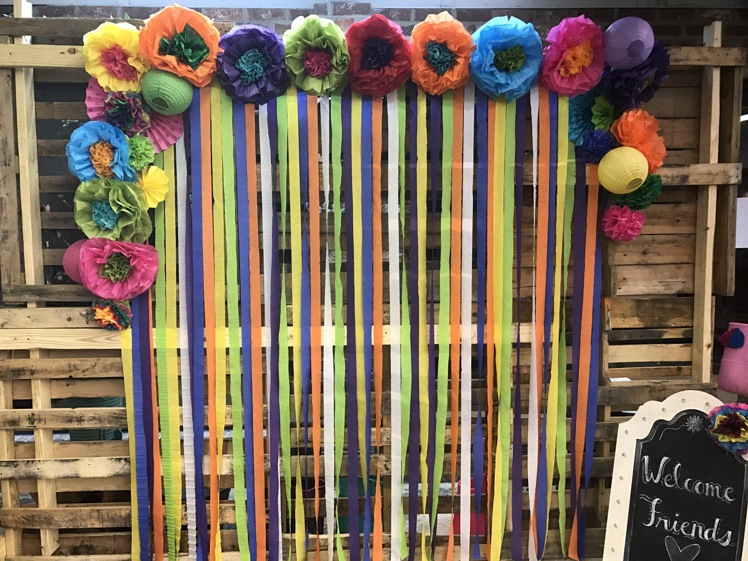 Mexican Tissue Paper Flowers Photo Wall Wedding Fiesta Decorations - Set of 20 Large Flowers