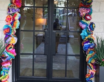 Mexican Paper Flower Backdrop Tissue Pom Poms - Wedding Baby Bridal Shower Party Decorations