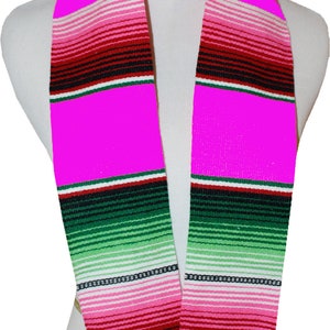 Serape Graduation Stole Sash Mexican Ethnic Scarves Scarf Hot Pink