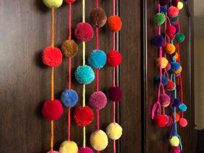 Mexican Pom Pom Garland Mexican Home Decor Bohemian Wall Etsy