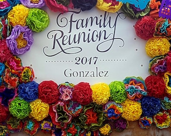 Mexican Paper Flowers Photo Wall Tissue Pom Poms Multicolor - Set of 20 - Multicolor Wedding Flowers