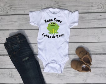 Sana Sana Colita de Rana Baby Outfit Newborn Bodysuit Spanish Mexican