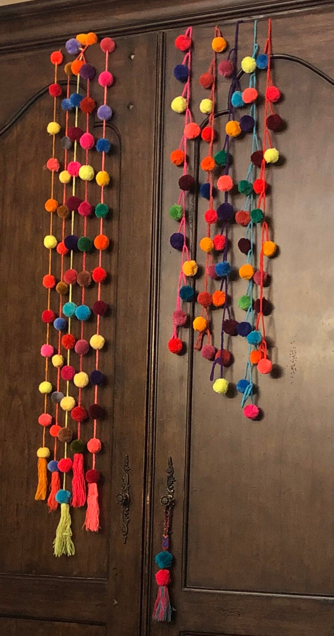 Mexican Pom Pom Garland Mexican Home Decor Bohemian Wall Etsy