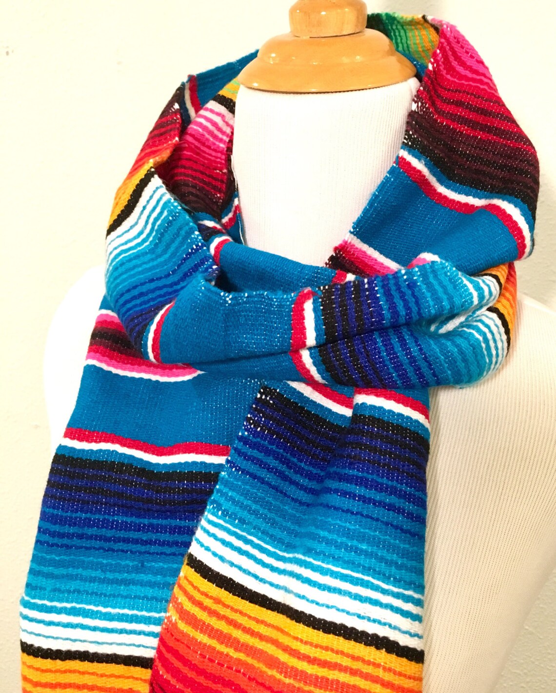 Mexican Serape Scarf Wrap Scarves Bohemian Tribal Ethnic Wrap Etsy