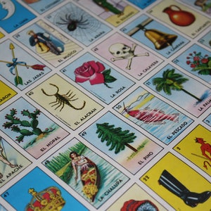Mexican Loteria Poster Paper Game Crafts Nichos Wrapping Paper Gift Paper