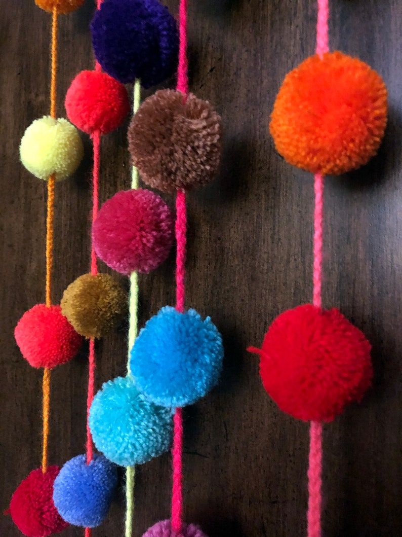 Mexican Pom Pom Garland Mexican Home Decor Bohemian Wall Etsy