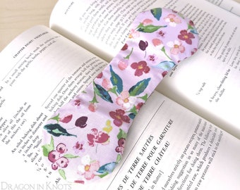 Floral Cookbook Weight Page Holder - Pink Violet Water-Resistant Book Weight