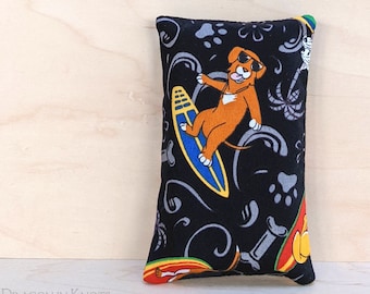 Surfing Dog Pocket Tissue Holder - Choose Beagle, Westie, Golden Retriever, Toller - Black Facial Tissue Case