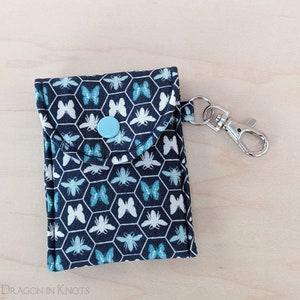 Bienen und Schmetterlinge Lipgloss Halter - marineblaue Id-Karten-Brieftasche, Isolierte Schlüsselbund Tasche, Geschenk für Gärtner