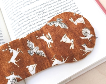 Wildlife Book Weight - woodland animals brown and white fabric bookweight page holder