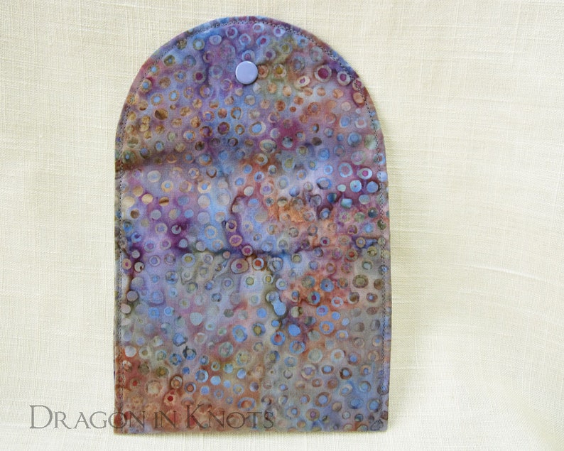 pocket mirrors passports etc. 5 batik polka dot case for feminine supplies Purple Accessory Pouch