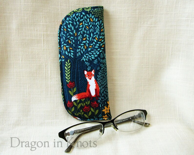 Fox Eyeglass Sleeve for Reading Glasses or Eyeglasses - Navy Blu Fox Eyeglass Sleeve for Reading Glasses or Eyeglasses - Navy Blu