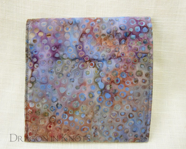 pocket mirrors passports etc. 5 batik polka dot case for feminine supplies Purple Accessory Pouch