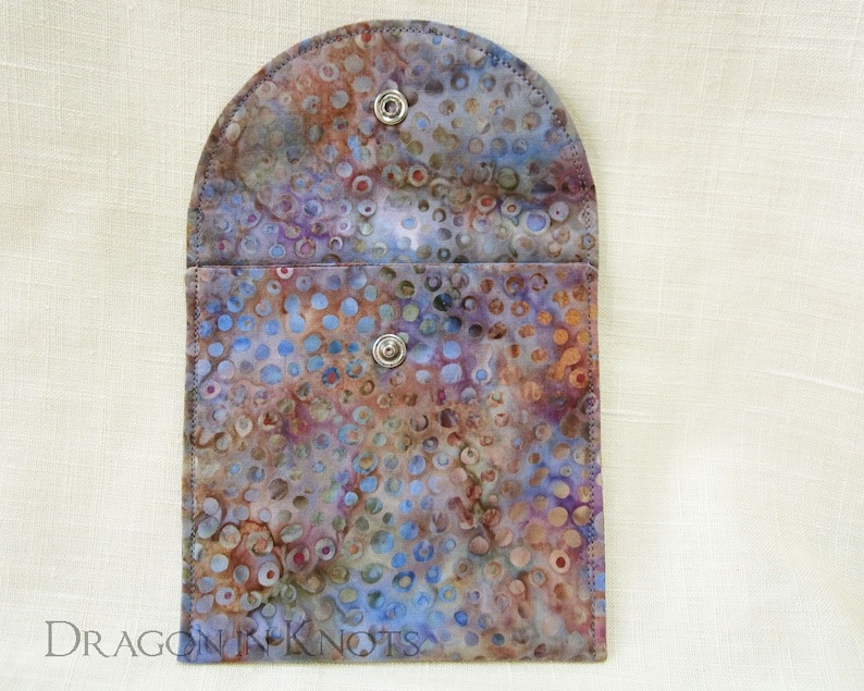 pocket mirrors passports etc. 5 batik polka dot case for feminine supplies Purple Accessory Pouch
