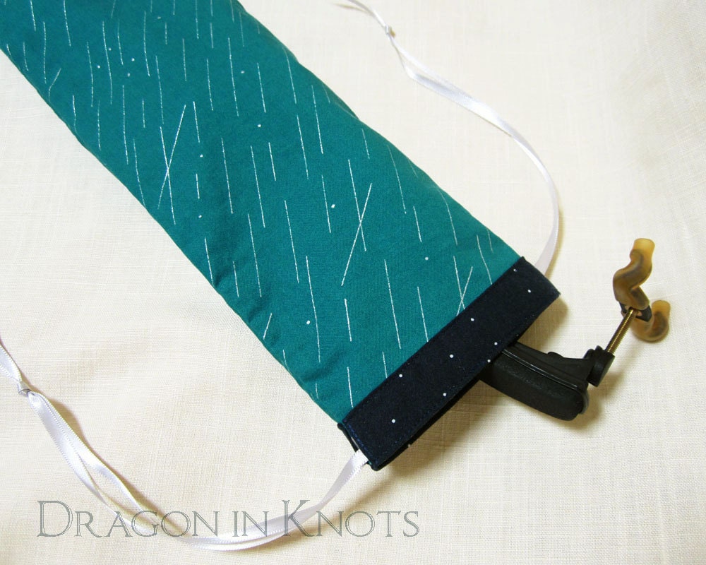 Violin or Viola Shoulder Rest Bag Teal and Metallic Silver Etsy