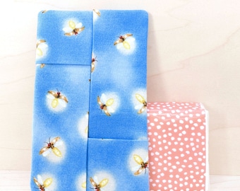 Firefly To-go Tissue Holder - lightning bugs, light blue, nature inspired, purse accessory