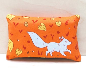 Fox Spirit To-Go Tissue Holder - bright orange cotton facial tissue accessory pouch