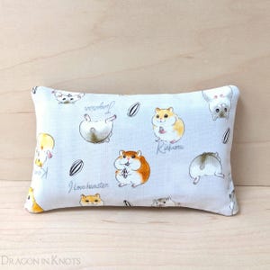 Porta pañuelos portátil para hámster: tela de algodón gris claro, lindo estuche para pañuelos faciales de bolsillo con forma de animal: campbell dwarf winter white