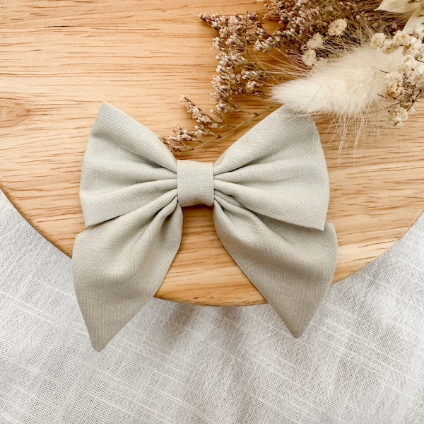 Sailor Hair Bow in Linen Color, newborn headband bow, children small hair bow, women hair accessories