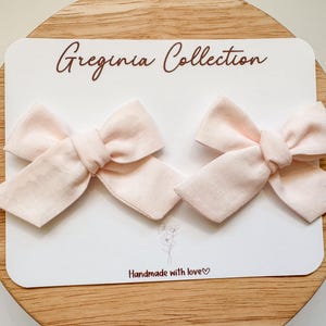 Pink Cotton Hair Bows: Pigtail Bow Set