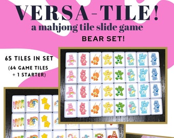 Bear Mahjong Tile Game - Popular Tile Slide Game - Custom Made - Can be used to play other fun games, such as Memory Match, Go Fish, etc.