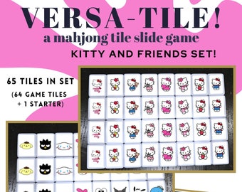 Kitty and Friends Mahjong Tile Game - Popular Tile Match Game - Custom Made - Can be used to play other fun games, such as Memory, Go Fish