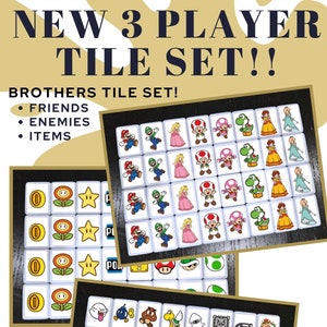 3 Player Brothers Mahjong Tile Slide Game: Custom Tile Matching