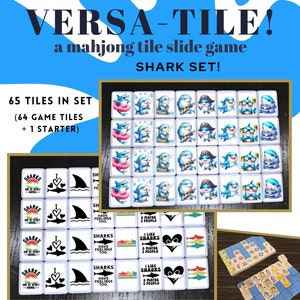Juego de fichas Shark Mahjong: popular juego de combinación de fichas, hecho a medida, se puede usar para jugar a otros juegos divertidos, como Memory y Go Fish.