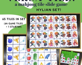 Hylian Mahjong-kakelspel - Populärt kakelmatchningsspel - Specialtillverkat - Kan användas för att spela andra roliga spel, som Memory, Go Fish