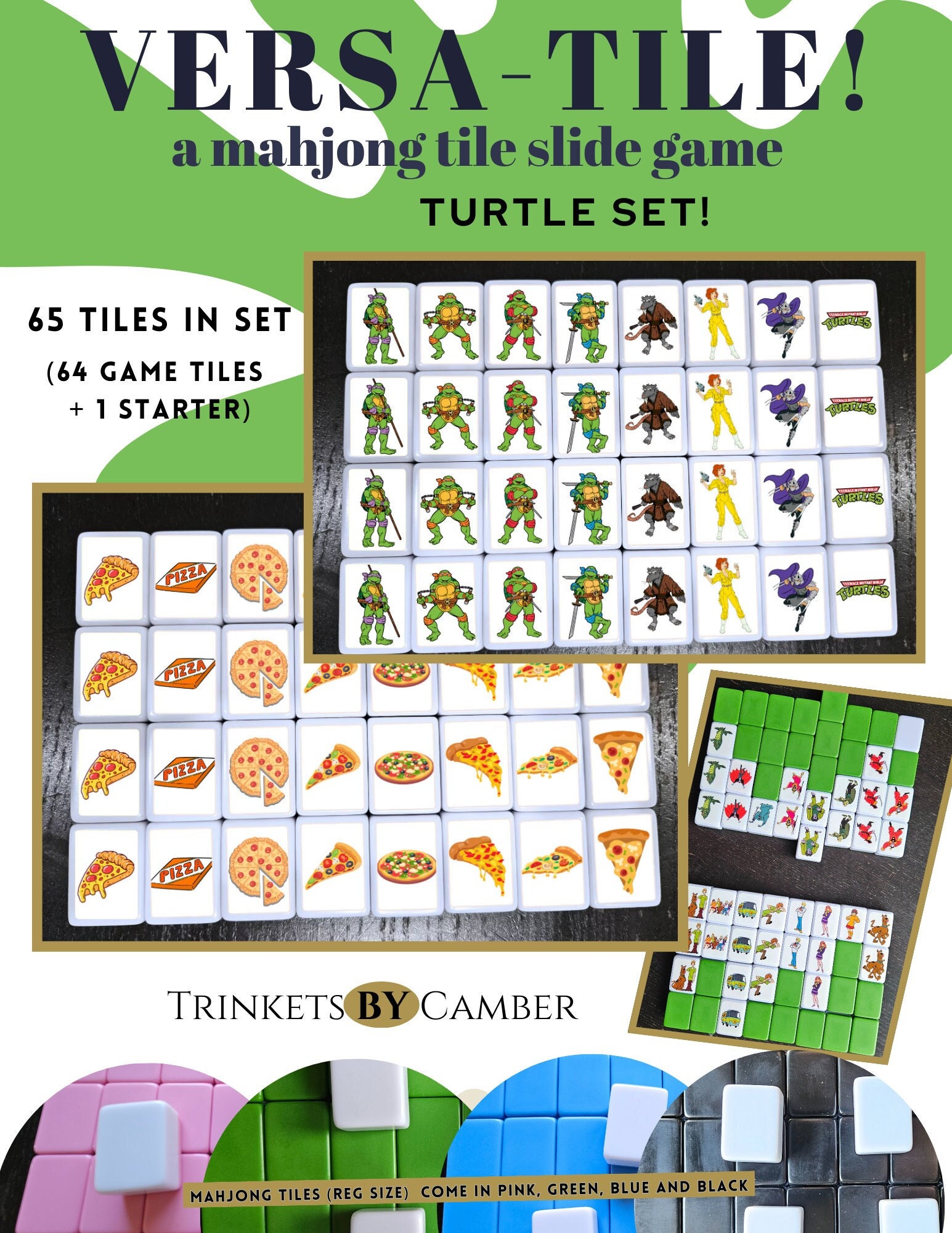 Turtle Mahjong Tile Game: Pizza Vs Turtle Characters - Etsy