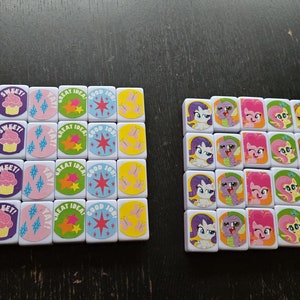 Fun characters and images!

Includes 65 tiles
16 sets of 4 matching tiles + 1 blank starter tile