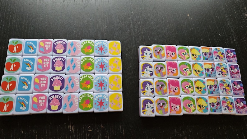 Fun characters and images!

Includes 65 tiles
16 sets of 4 matching tiles + 1 blank starter tile