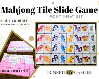 Updated Pony Mahjong Tile Game - Popular Tile Match Game - Custom Made - Can be used to play other fun games, such as Memory Match, etc.