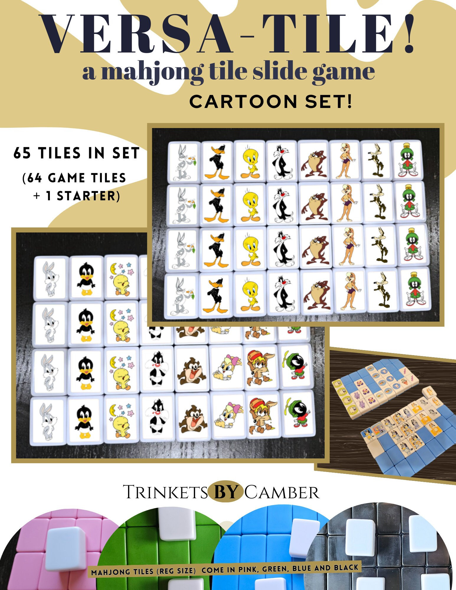 漫画風麻雀牌ゲーム：人気の牌合わせ（65ピースセット） - Etsy 日本