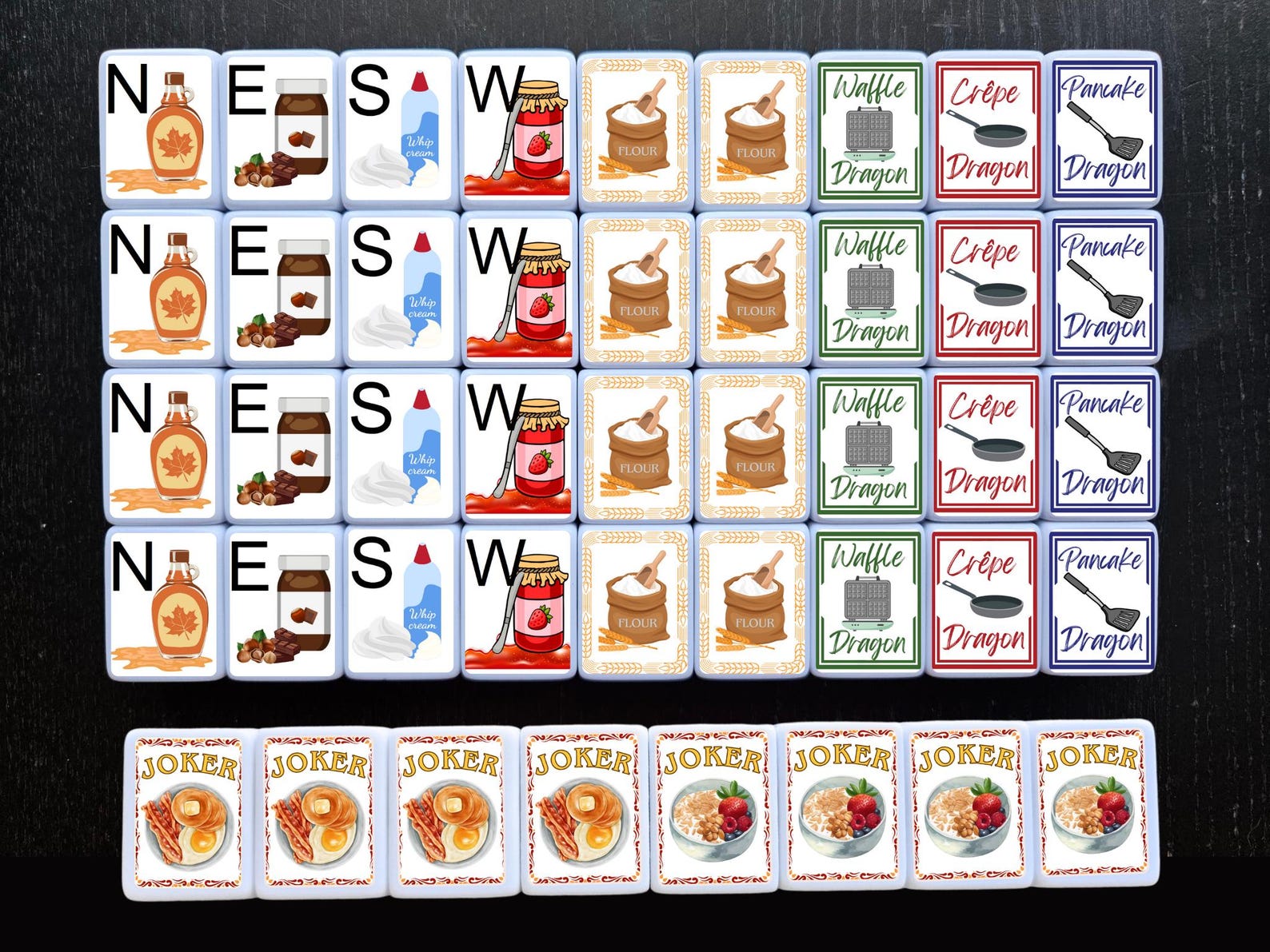 Breakfast Mahjong Set: Large Numbers, Fun Theme, 160 Tiles - A Fun ...