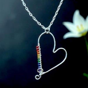 Heart rainbow pendant